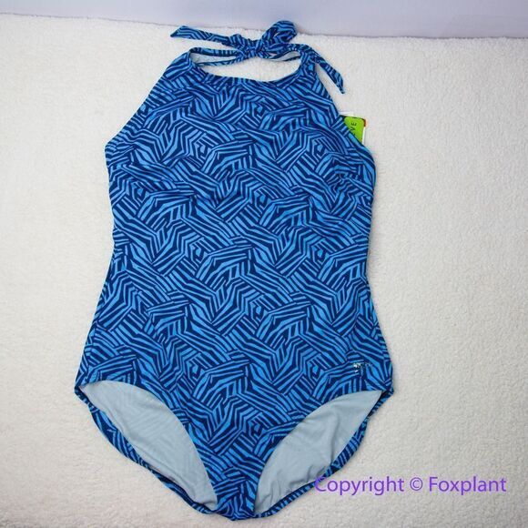 NEW Speedo Print High Neck One Piece Women's Recreational swimsuit, 18 - Picture 2 of 15